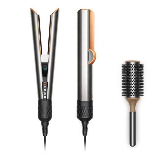 Alisadora Dyson Airstrait™ | Níquel/Cobre + Cepillo Redondo de 45mm